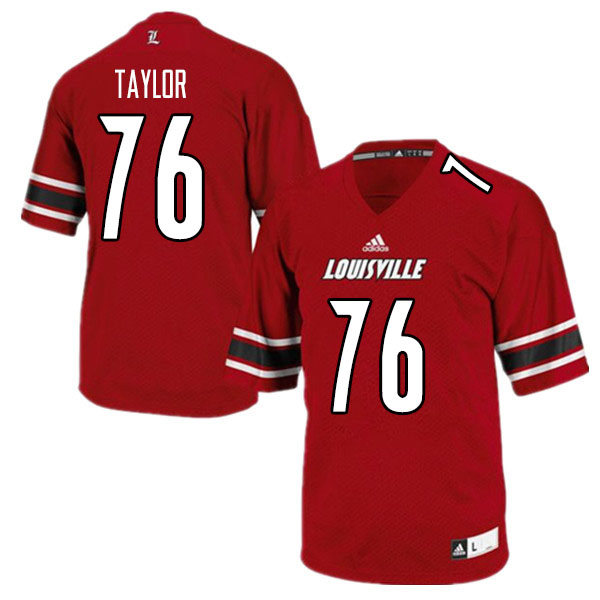 Men #76 Travis Taylor Louisville Cardinals College Football Jerseys Sale-Red - Click Image to Close